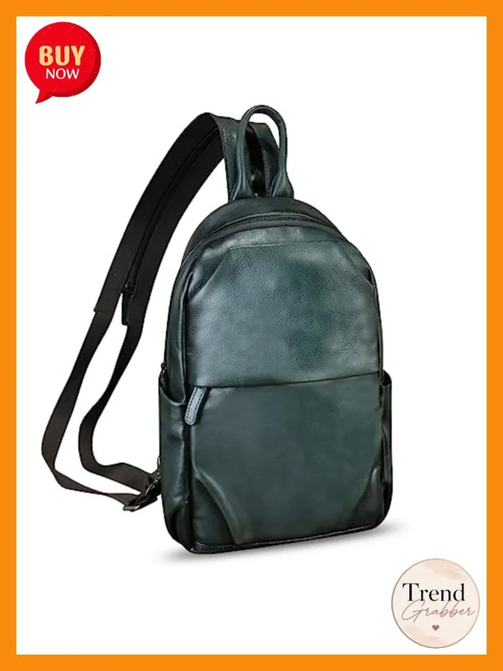Genuine Leather Convertible Sling Backpack Crossbody Bag